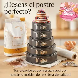 Juego de 9 moldes desmoldables redondos para pastel