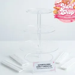 Soportes plásticos+separadores para tartas de 4 pisos