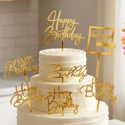 Topper de Feliz Cumpleaños y Feliz Aniversario