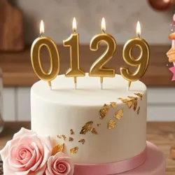 Velas de Números dorados de Cera