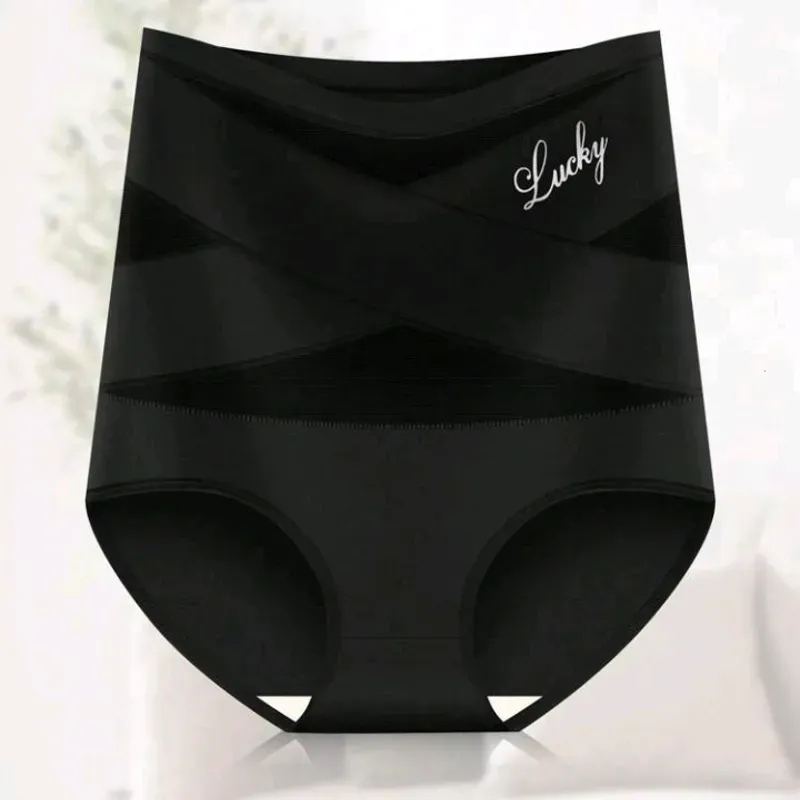 0023 Panties para mujer con diseño cruzado, suaves, cómodos y de cintura alta en forma de triángulo