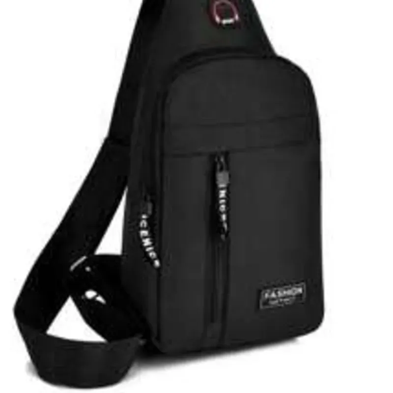 0041 Bolso de pecho miniatura de tela oxford estilo coreano casual e impermeable, bolso bandolera cruzado, riñonera, bolso de hombro, bolsa deportiva negra, regalo para negocios, San Valentín, universidad, libros, multiusos, otoño, Navidad, bolso para senderismo, viaje, ocio, para hombre