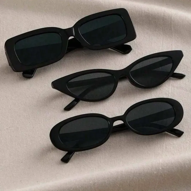 0058 Gafas de moda con estilo europeo y estadounidense, con forma cuadrada/triangular, exclusivas y de moda