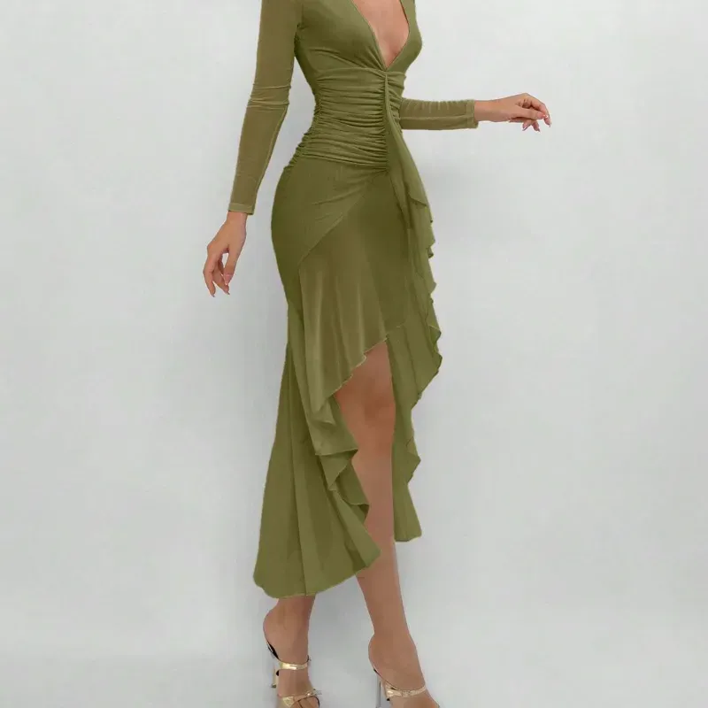 0062 Aloruh Vestido largo elegante y ajustado