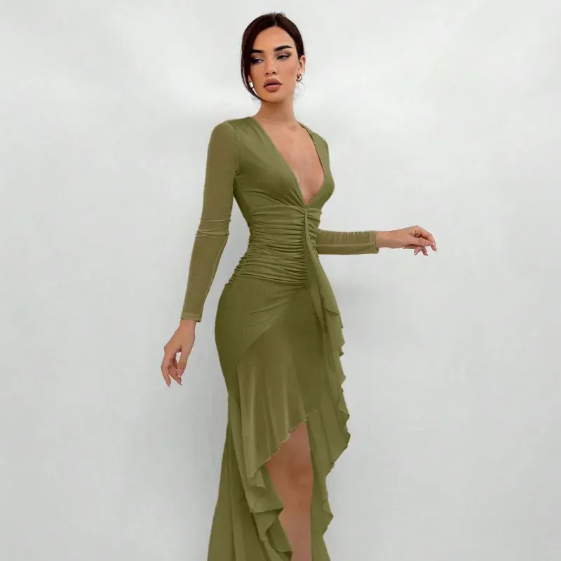 0062 Aloruh Vestido largo elegante y ajustado