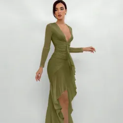 0062 Aloruh Vestido largo elegante y ajustado