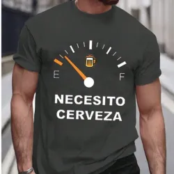0066 Manfinity Homme Camiseta de manga corta de cuello redondo con estampado de panel de instrumentos para hombre, verano