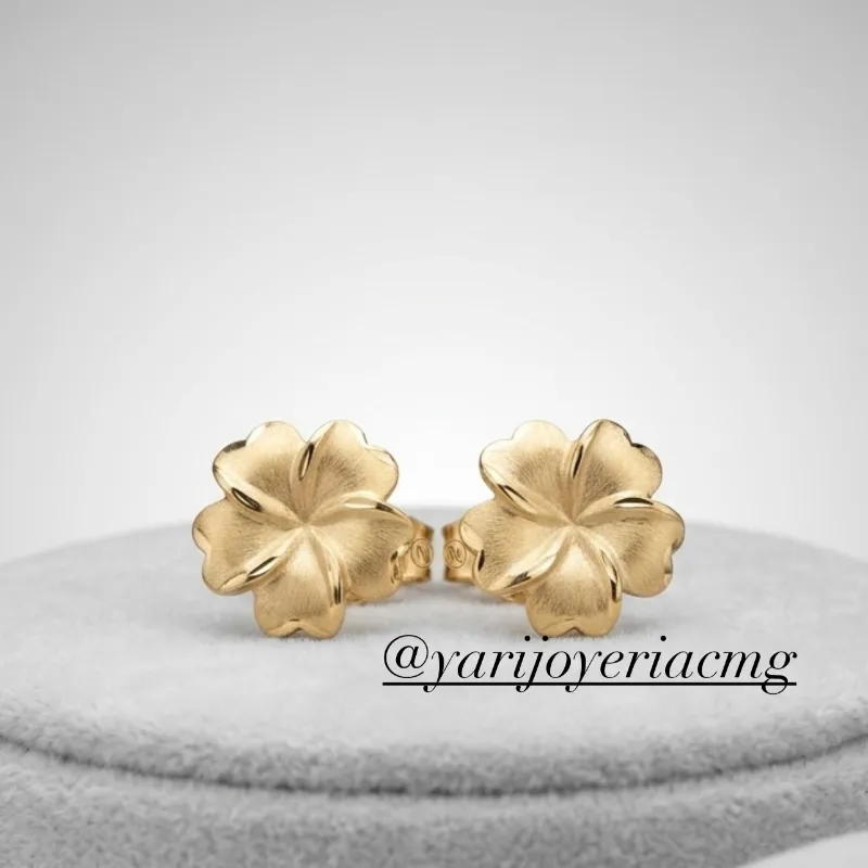 Aretes Fábrica 10k Flores