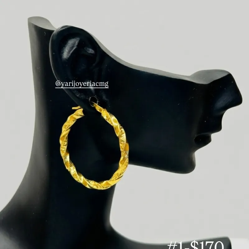 Argollas Torcidas Versace finas Fáb 10k