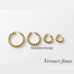 Argollas Torcidas Versace finas Fáb 10k