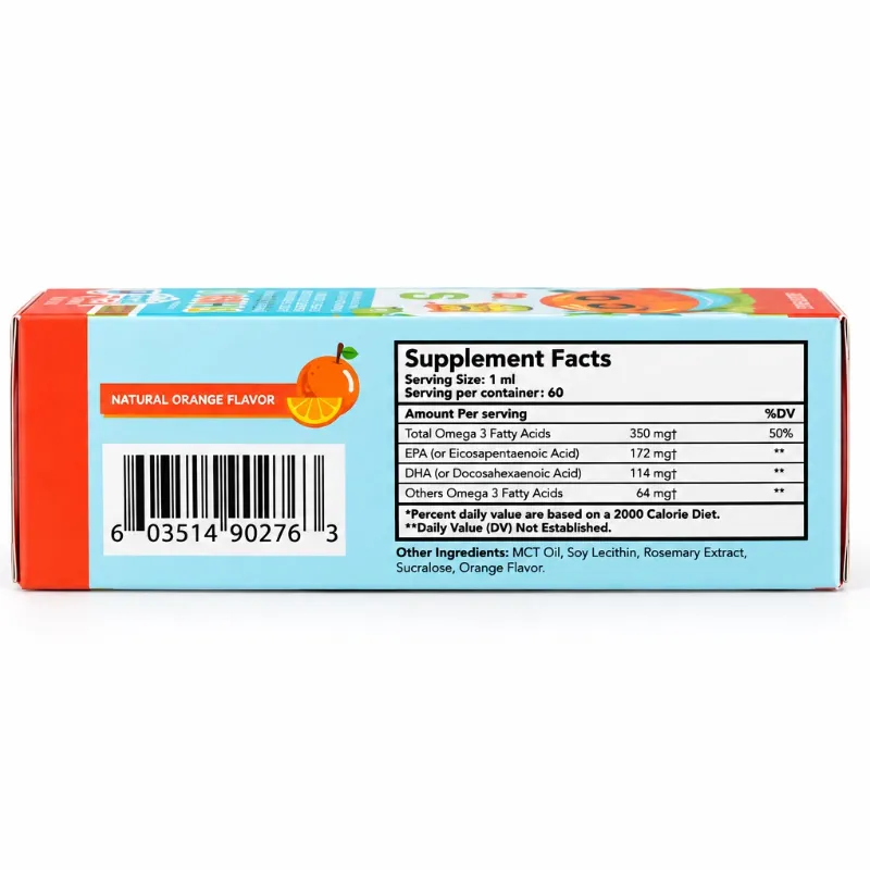 Arymar Kids Omega 3 – Suplemento Infantil Líquido – Sabor Naranja – 2 fl oz (60 ml)