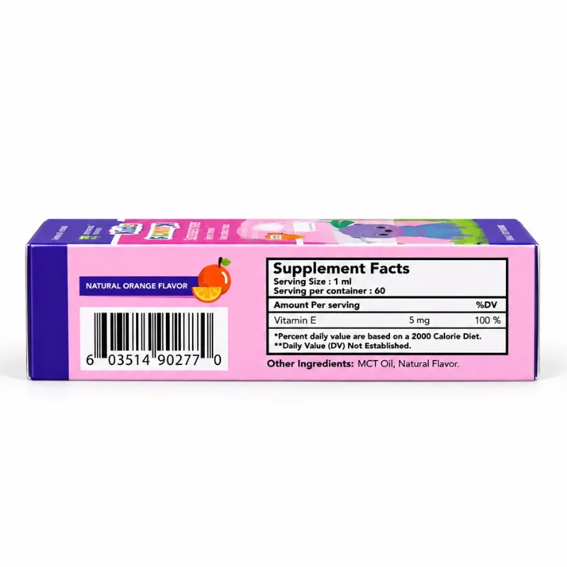Arymar Kids Vitamin E – Suplemento Infantil Líquido – Sabor Naranja – 2 fl oz (60 ml)
