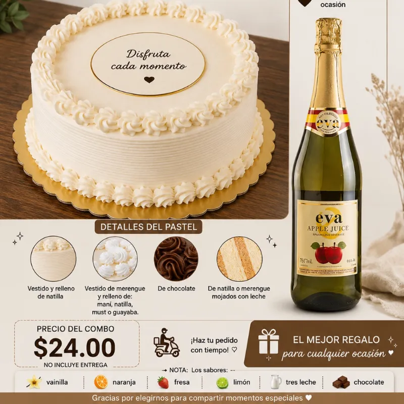 Cake para Cualquier Ocasión incluye 1 botella de Cidra