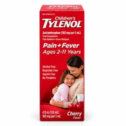 Children’s Tylenol – Acetaminofén 160 mg/5 mL – Alivio de Dolor y Fiebre – Sabor Cereza – 4 fl oz (120 mL)