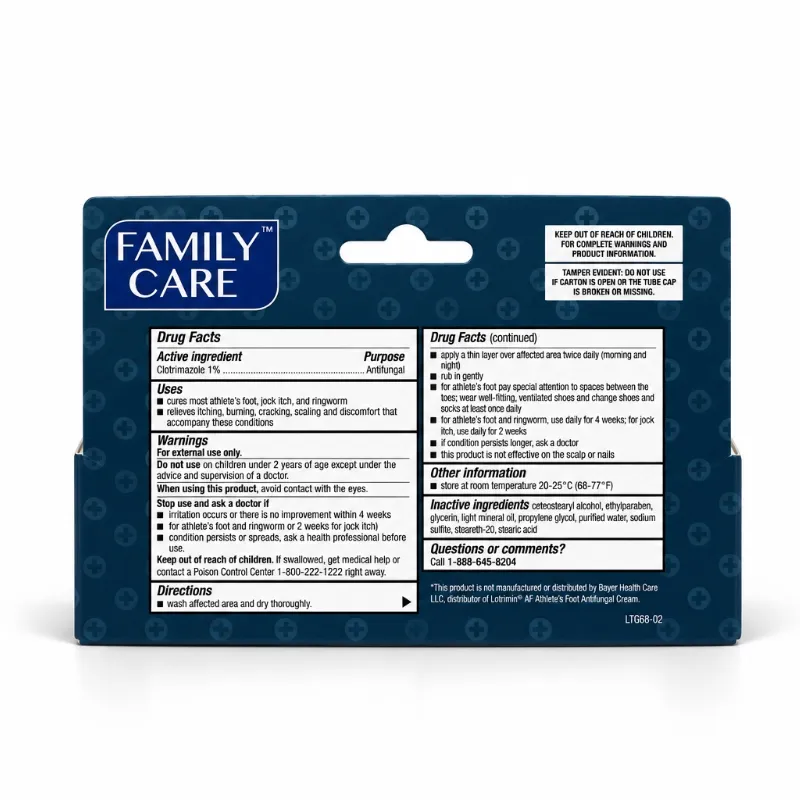 Clotrimazol 1% – Crema Antifúngica – Family Care – 1 oz (28 g)