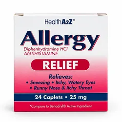 Diphenhydramine HCl 25 mg – Antihistamínico para Alivio de Alergias – 24 Capletas