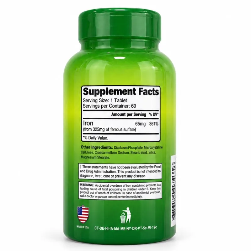 Hierro 65 mg – Alfa Vitamins – 60 Tabletas