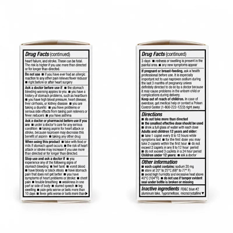 Naproxeno Sódico 220 mg – Alivio Prolongado del Dolor – 10 Capletas