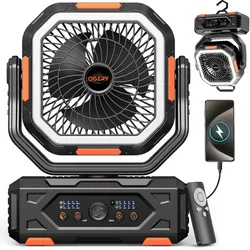 OGERY Ventilador portátil recargable, ventilador de campamento de 30000 mAh para tienda de campaña, RV y al aire libre con hasta 322 horas de funcionamiento, ventilador alimentado por batería