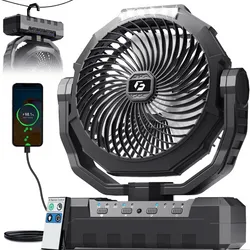 Ventilador de Campamento Recargable 20000 MAh