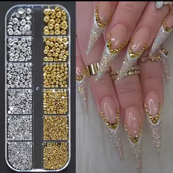 Medias perlas dorado y platiado 