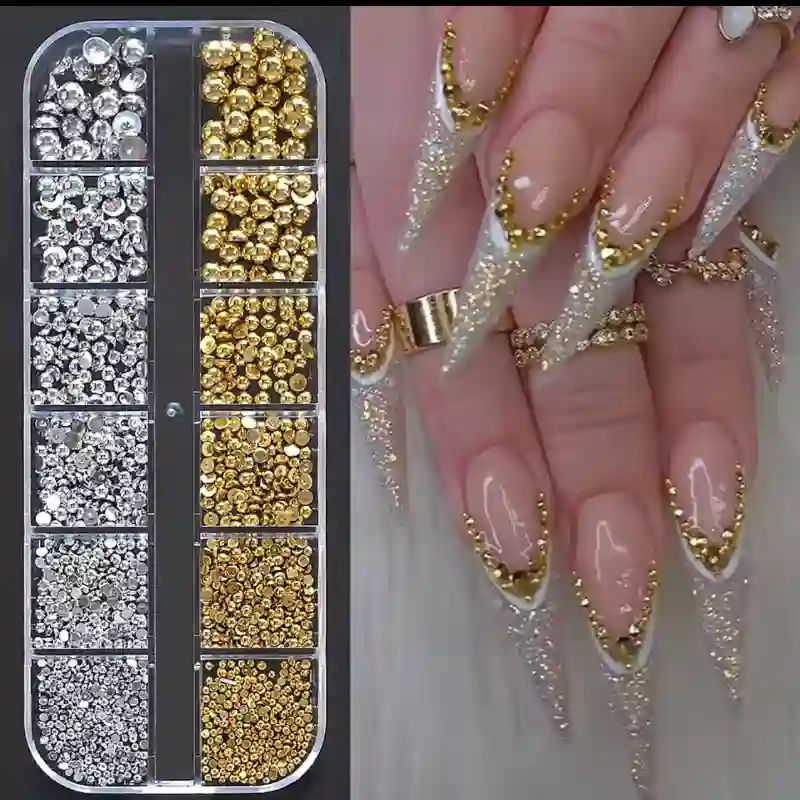 Medias perlas dorado y platiado 