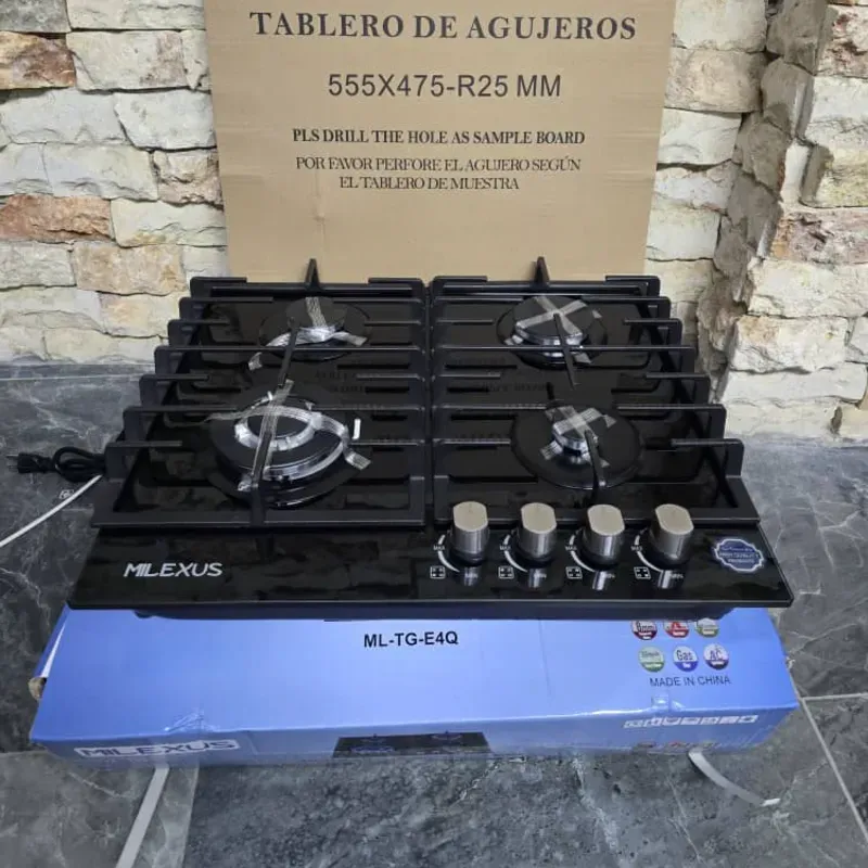 Cocina empotrable de 4 quemadores 