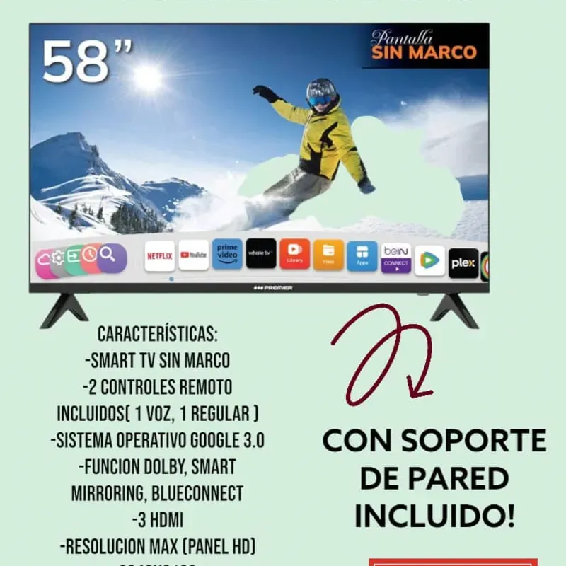 Tv premier de 58pulgadas 