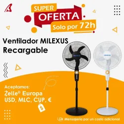 Ventilador recargable de pedestal milexus.