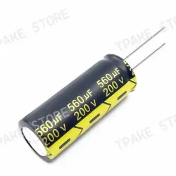 condensador 560Mf 200 Volt de electrolítico de aluminio radial