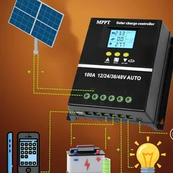 Controlador solar MPPT 12,24,36,48V. 100ah