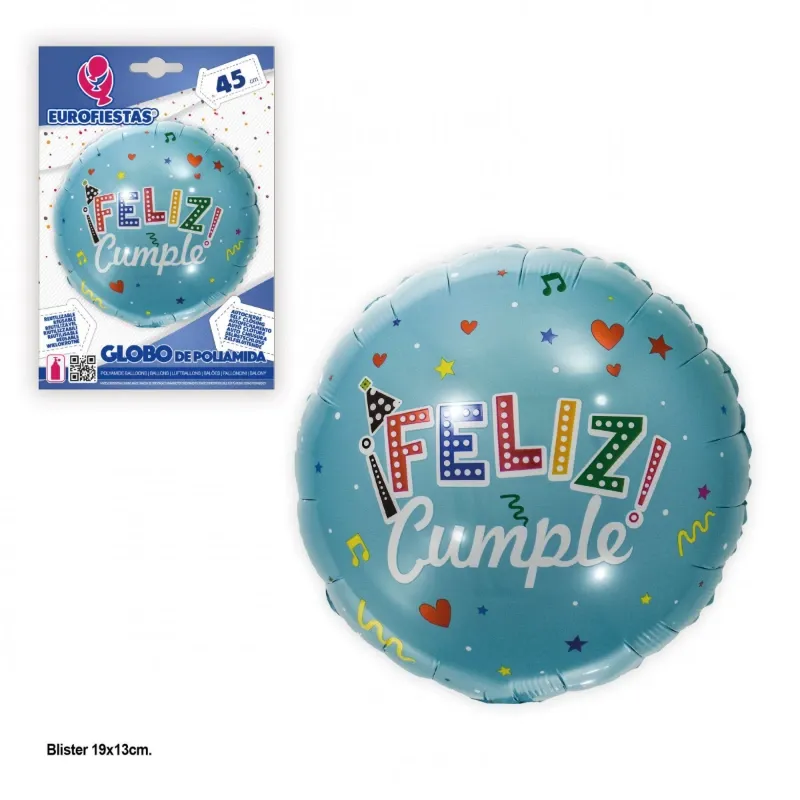 Globo redondo de Feliz cumpleaños