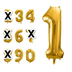 Globos de números dorados 