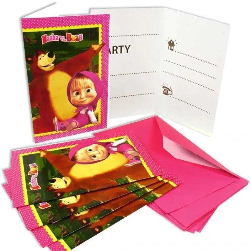 Invitaciones de Masha y el Oso