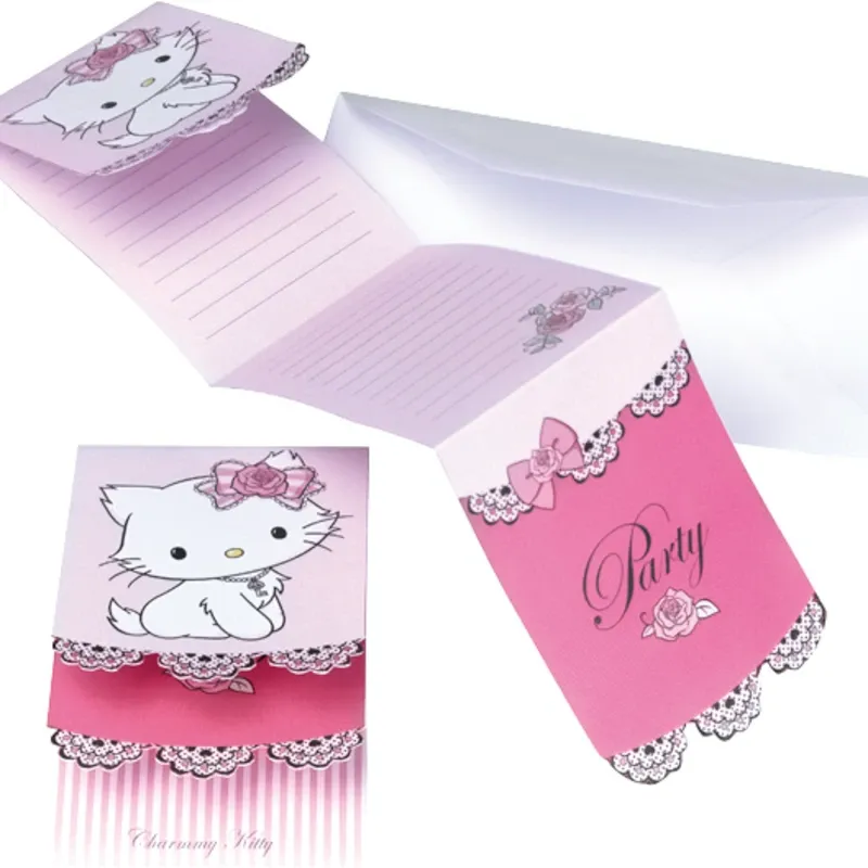 Invitaciones gatica rosa