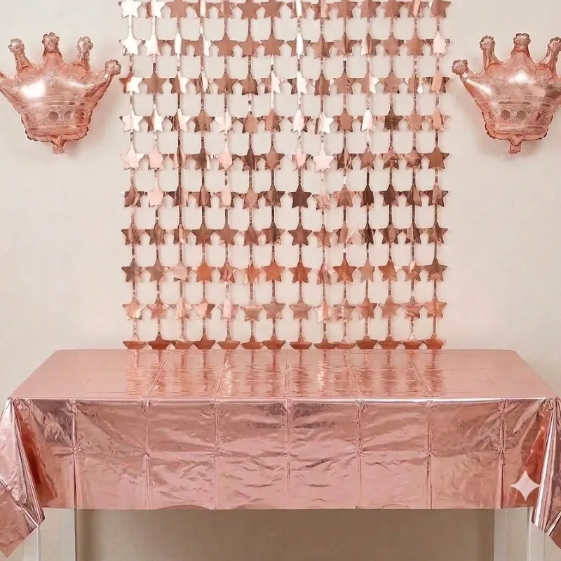 Mantel metálico oro rosa