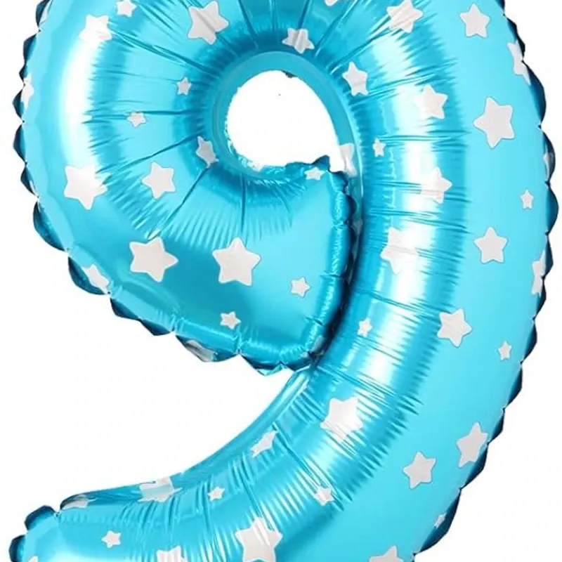 Número 9 azul