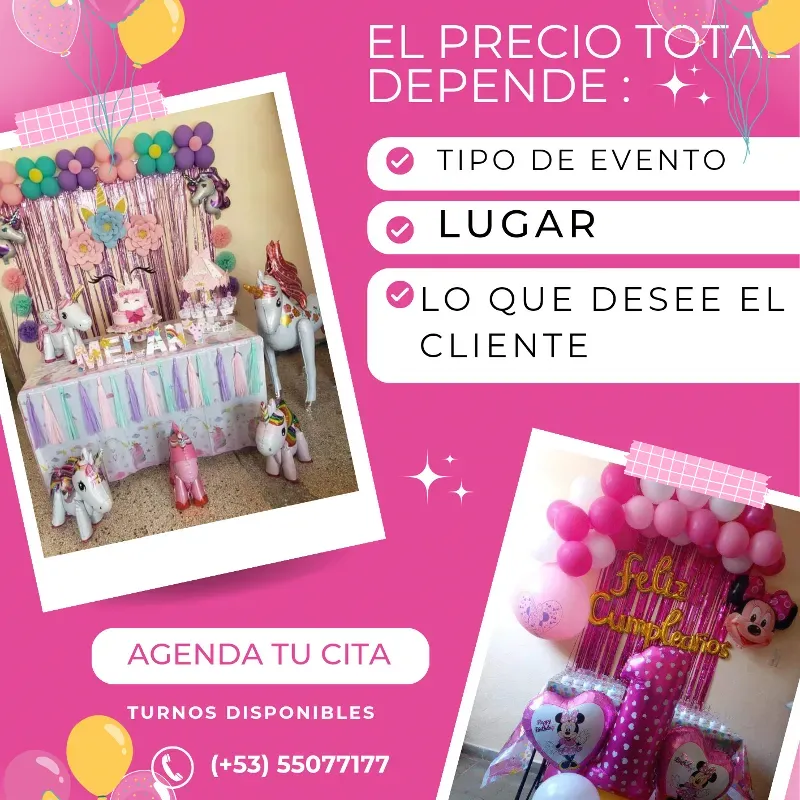 Precio de las decoraciones 