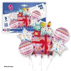 Set de globos de cake rosado