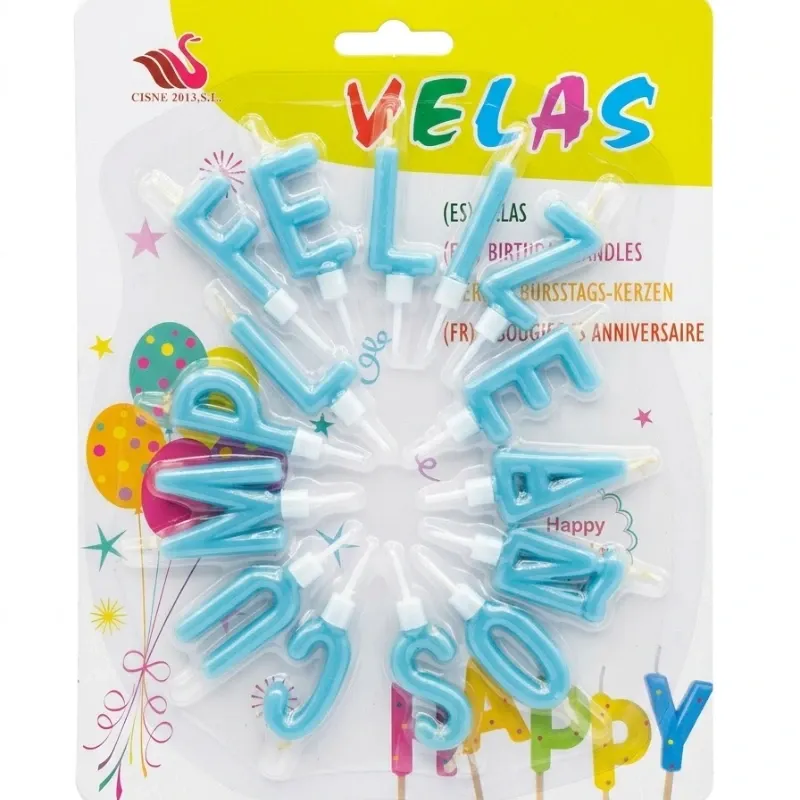 Velas de Feliz cumpleaños azul