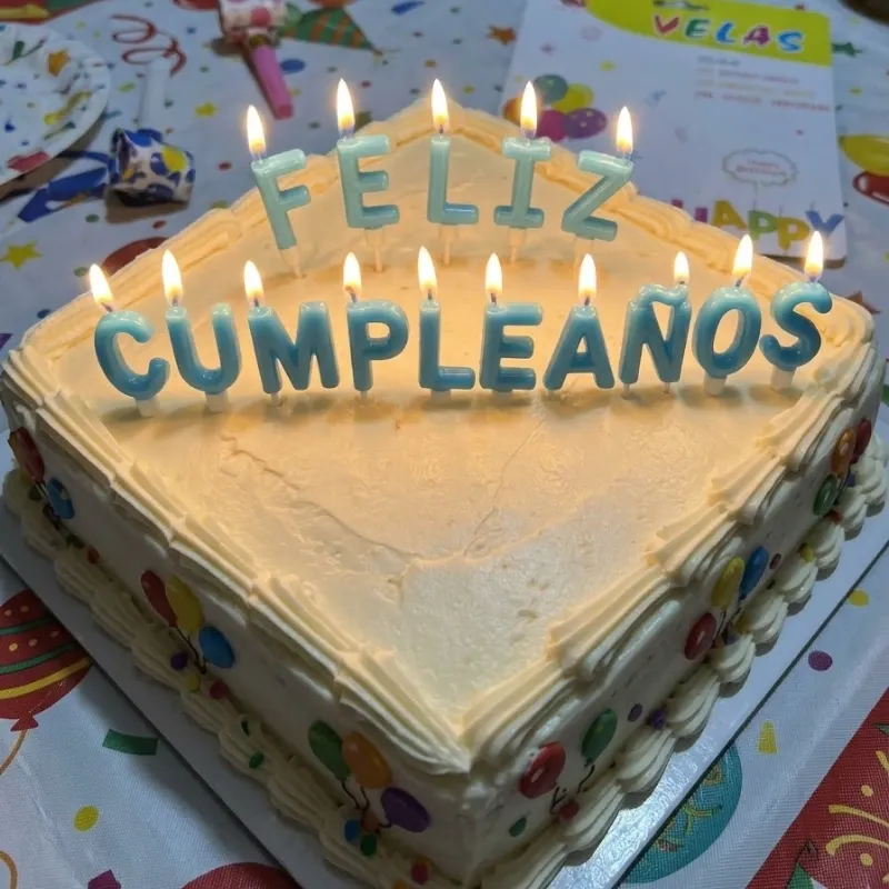 Velas de Feliz cumpleaños azul