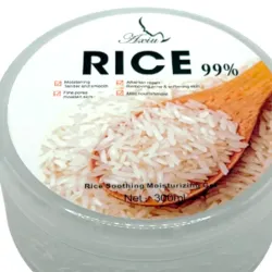 Gel hidratante de arroz (99%) “Rice Soothing Moisturizing Gel – 300 ml”.