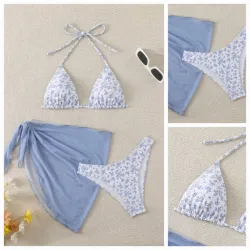 Bikini estampado azul