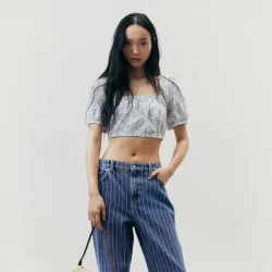Blusa de algodon con lazada