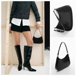 Bolso asa tachuelas negro