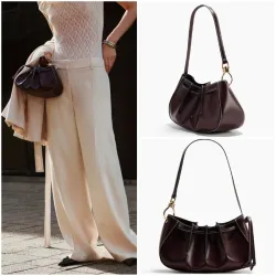 Bolso de hombro plisado