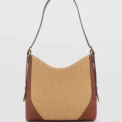Bolso hombro efecto rafia