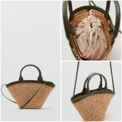 Bolso pequeño doble asa fibra natural