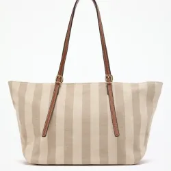 Bolso shopper canvas rayas