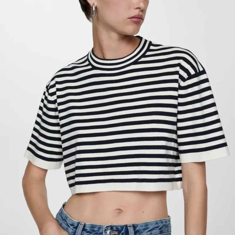 Camiseta crop rayas